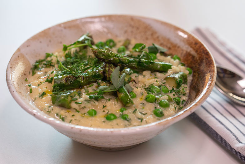 Asparagus, Peas and Garlic Risotto