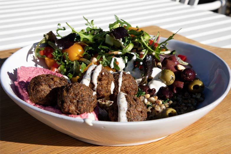 Spicy Falafel with Smoky Beetroot and Cumin Hummus