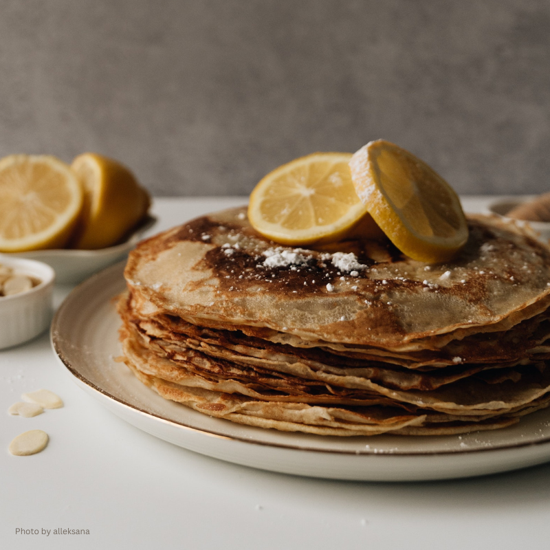 Traditional British Pancakes for Shrove Tuesday (Pancake Day)