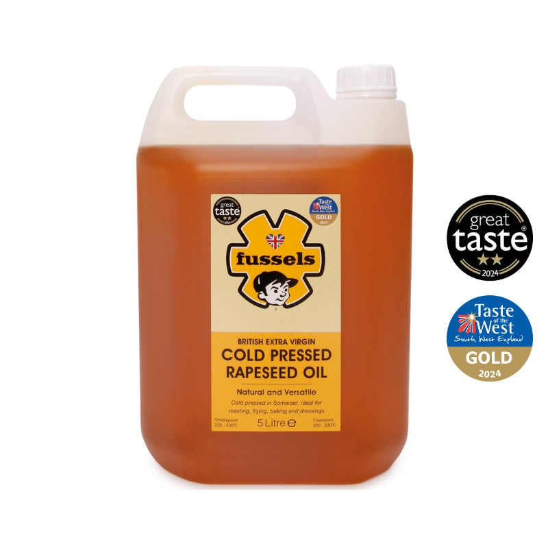 Cold Rapeseed Oil Somerset Cold Pressed Rapeseed Oil – 5 Litre Container – Fussels Fine Foods