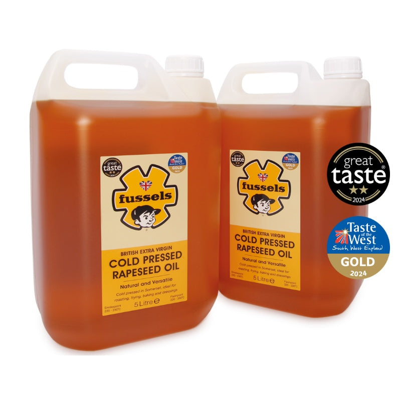 Cold Rapeseed Oil Fussels Cold Pressed Rapeseed Oil 2 x 5 Litre – Fussels Fine Foods