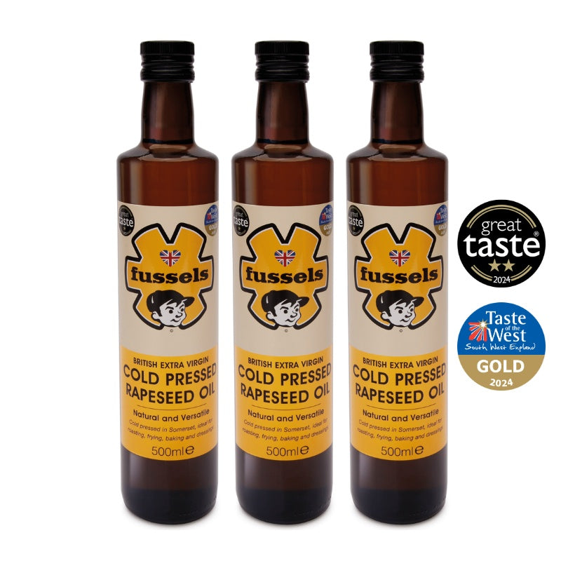 3 X 500ml Bottles Of Cold Pressed Rapeseed Oil